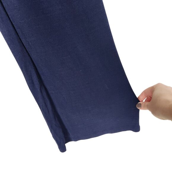 JEAN PAUL GAULTIER Pants Womens Small Blue Fuzzi Wide Leg Knit Stretch Pull On - Picture 4 of 11